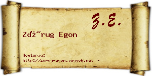 Zárug Egon névjegykártya